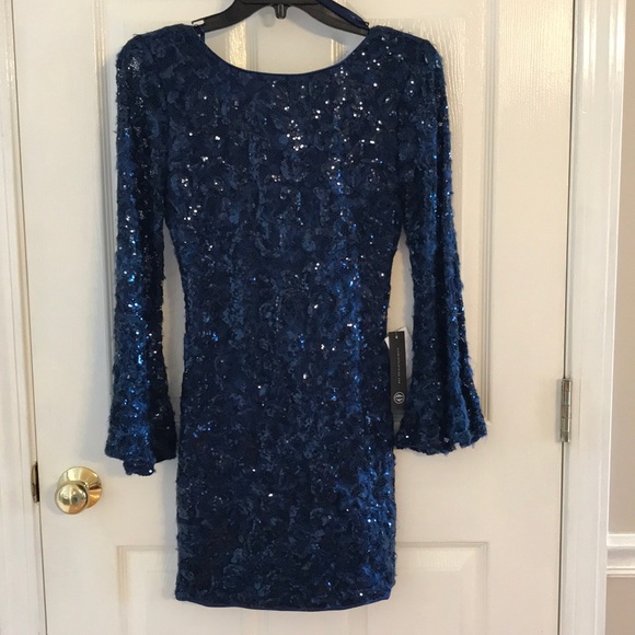 As U Wish Dresses & Skirts - As U Wish navy blue sequenced dress